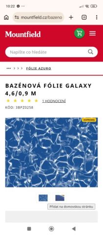 Prodávám nepoužitou bazénovou folii